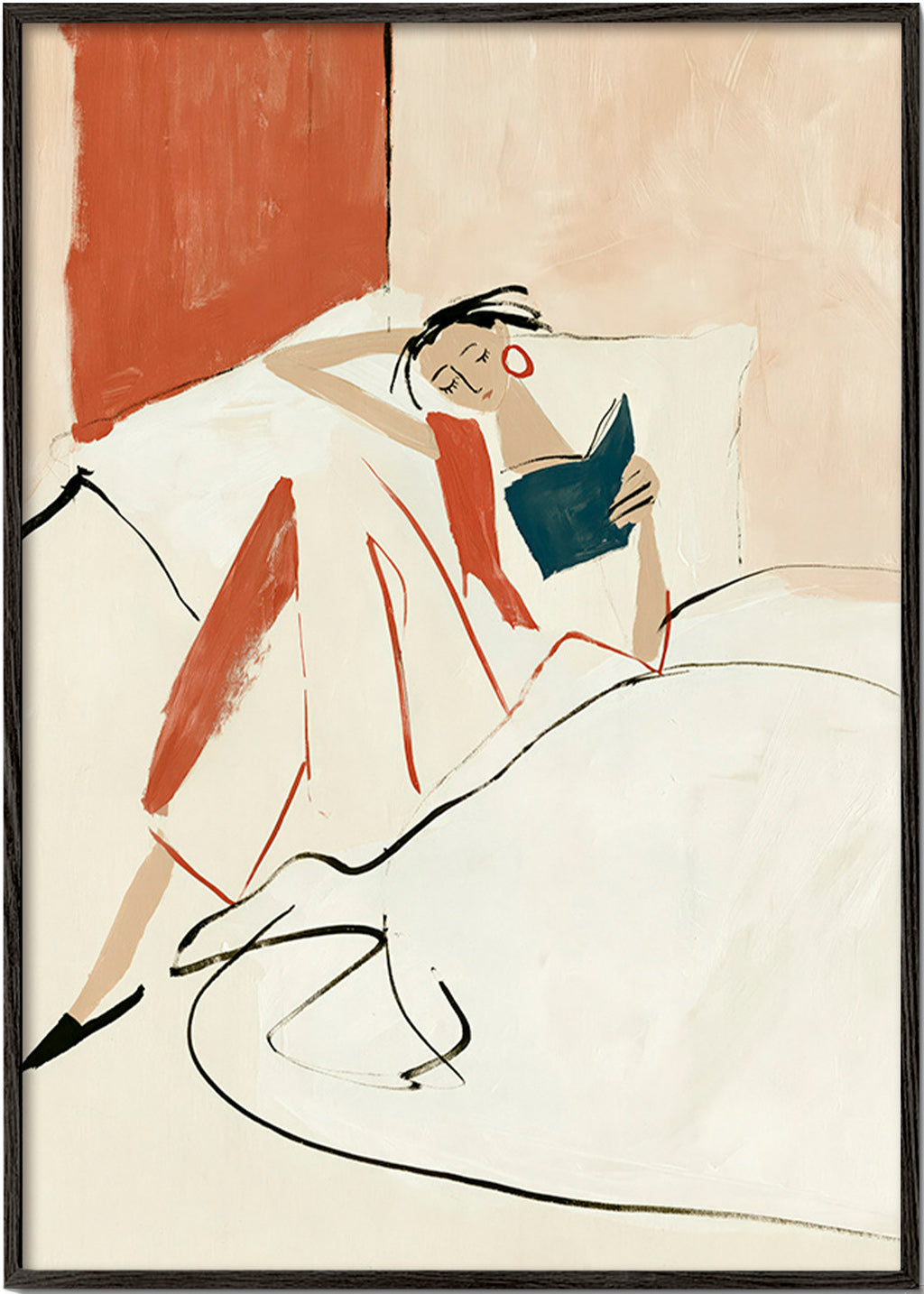 Illustration Frau beim Lesen