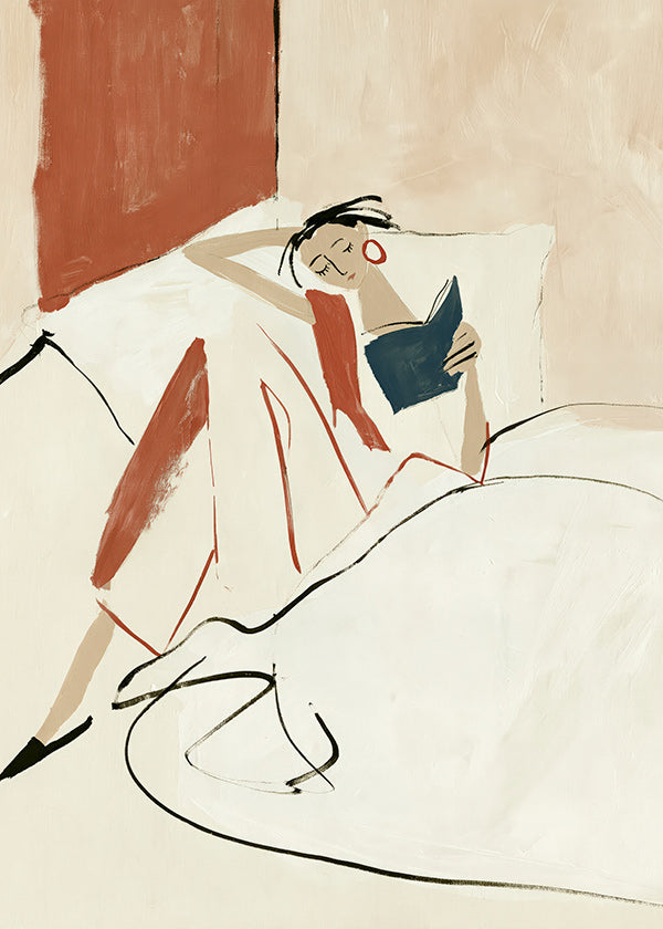 Illustration Frau beim Lesen