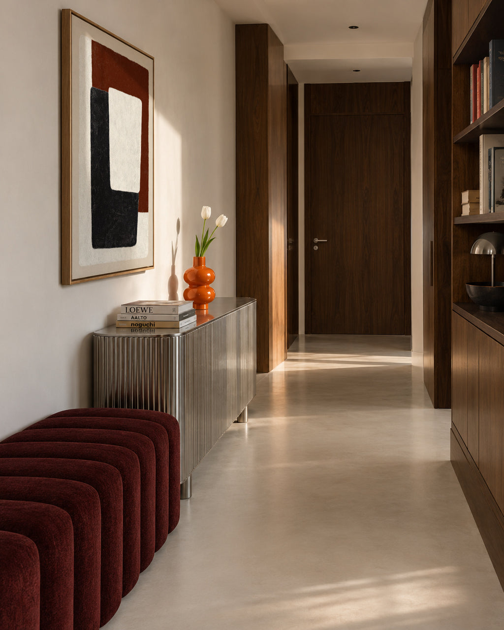 Earth Blocks - Framed canvas in an interior