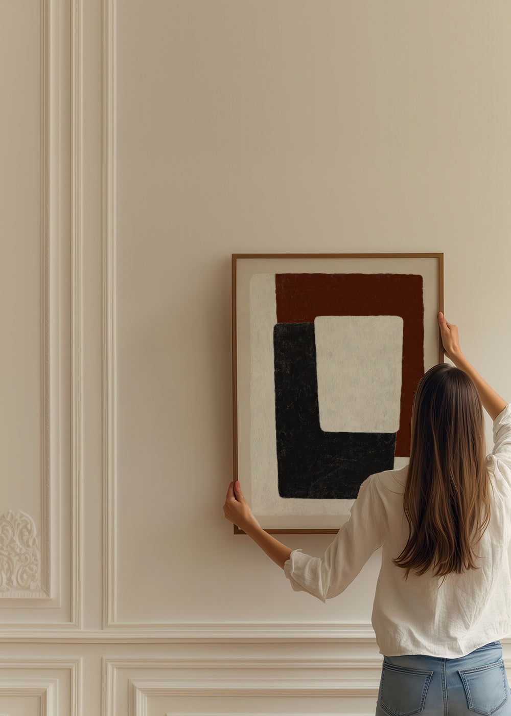 Earth Blocks - Framed poster in an interior