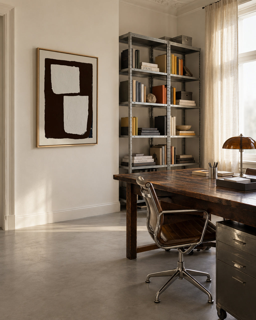 Mocha Balance - Framed canvas in an interior