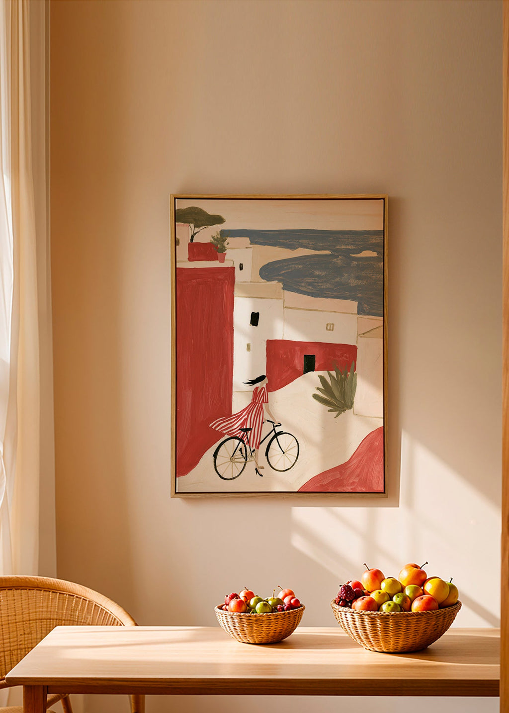 Illustration Fahrrad an der Küste