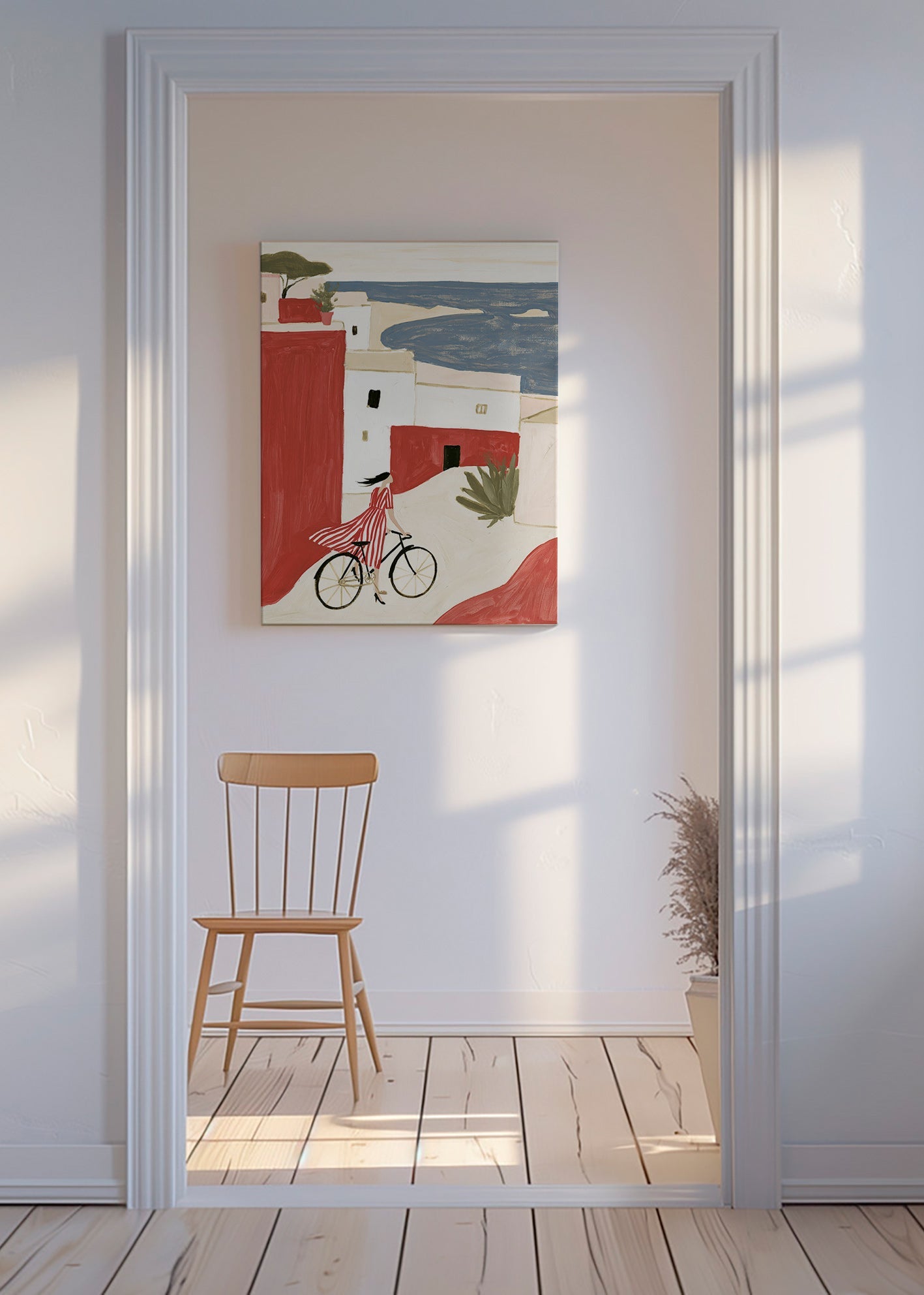 Illustration Fahrrad an der Küste