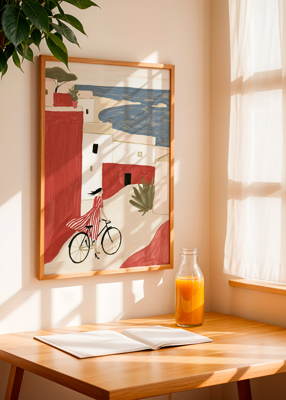 Illustration Fahrrad an der Küste
