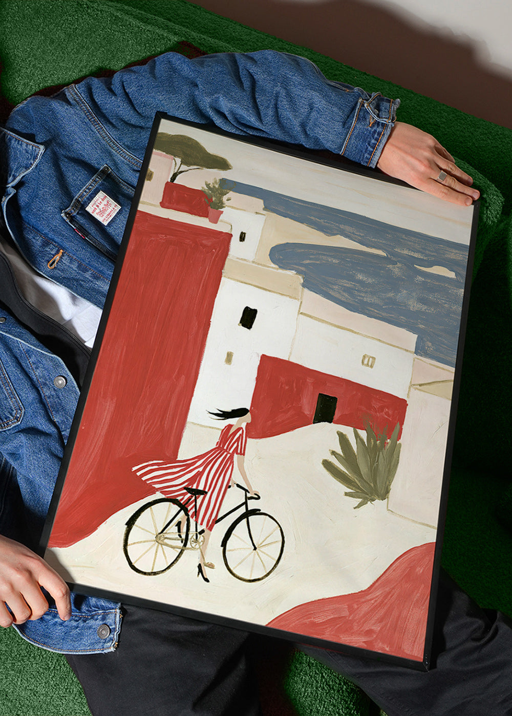 Illustration Fahrrad an der Küste