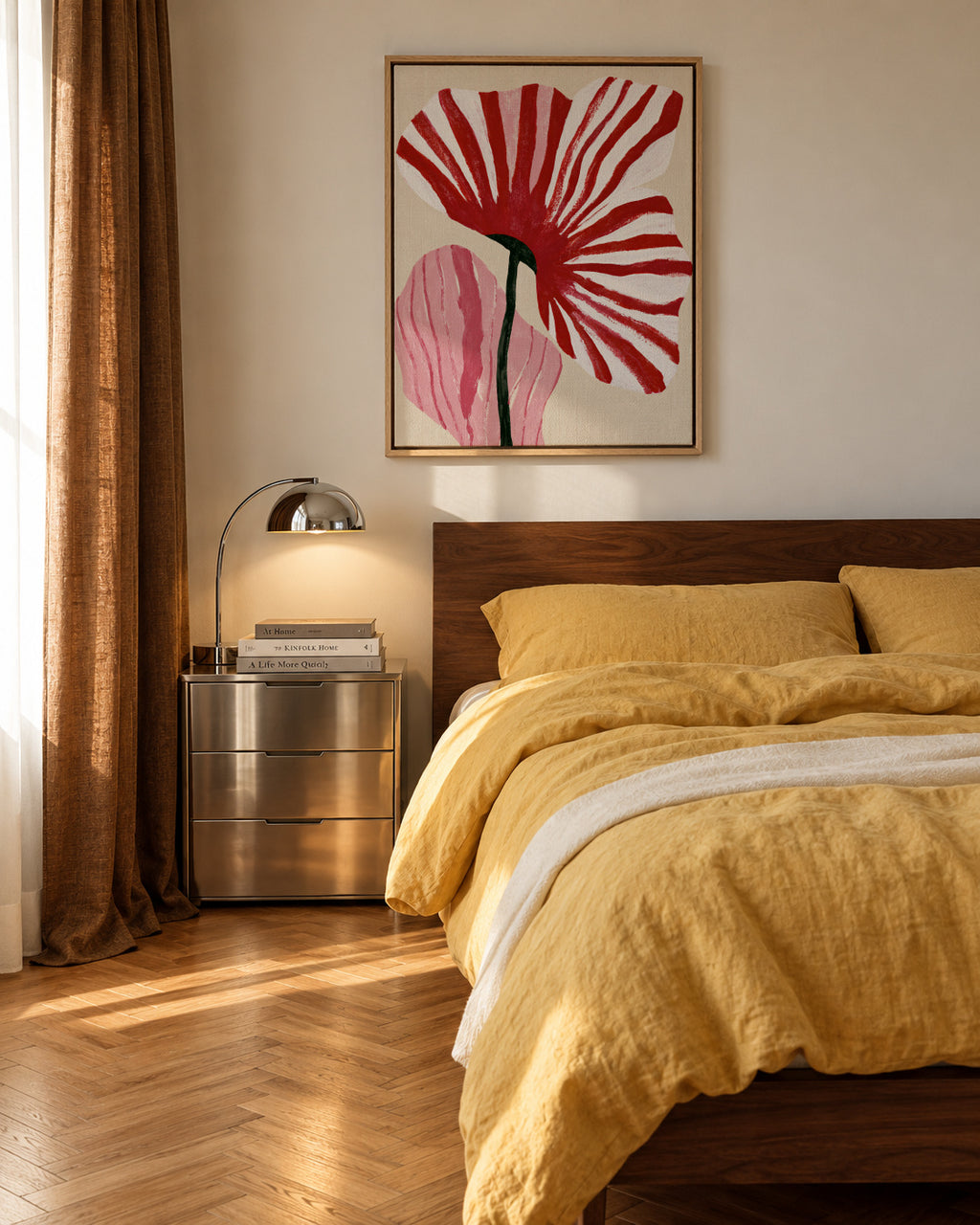Bloom in Red - Framed canvas in an interior
