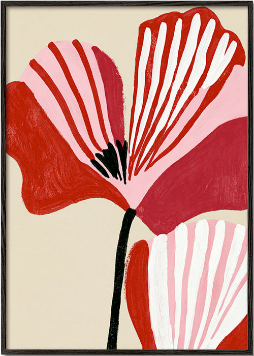 Botanischer Druck Twin Petals in Rosa und Rot
