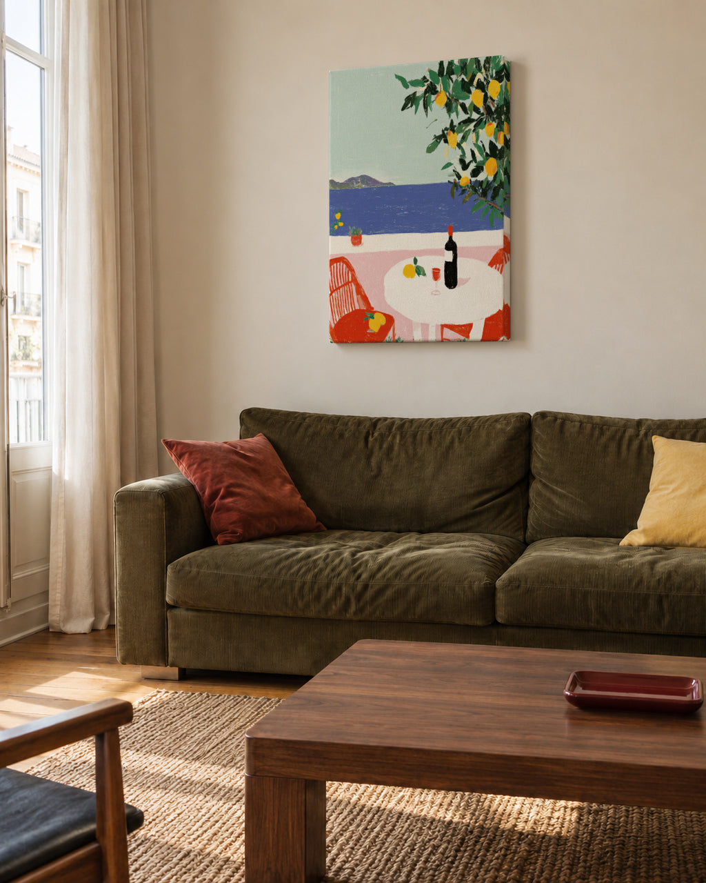 Mediterranean Table - Unframed canvas in an interior