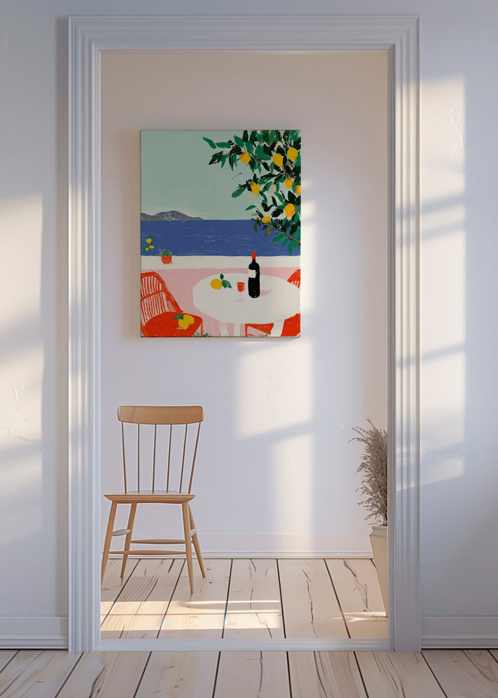 Küchenkunst Mediterraner Tisch mit Zitronen