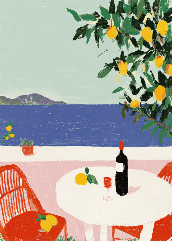 Küchenkunst Mediterraner Tisch mit Zitronen