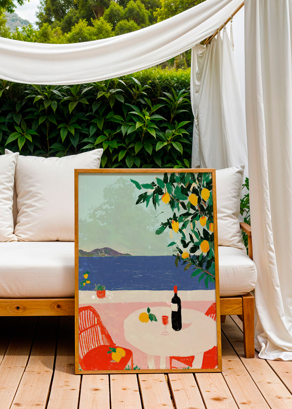 Küchenkunst Mediterraner Tisch mit Zitronen
