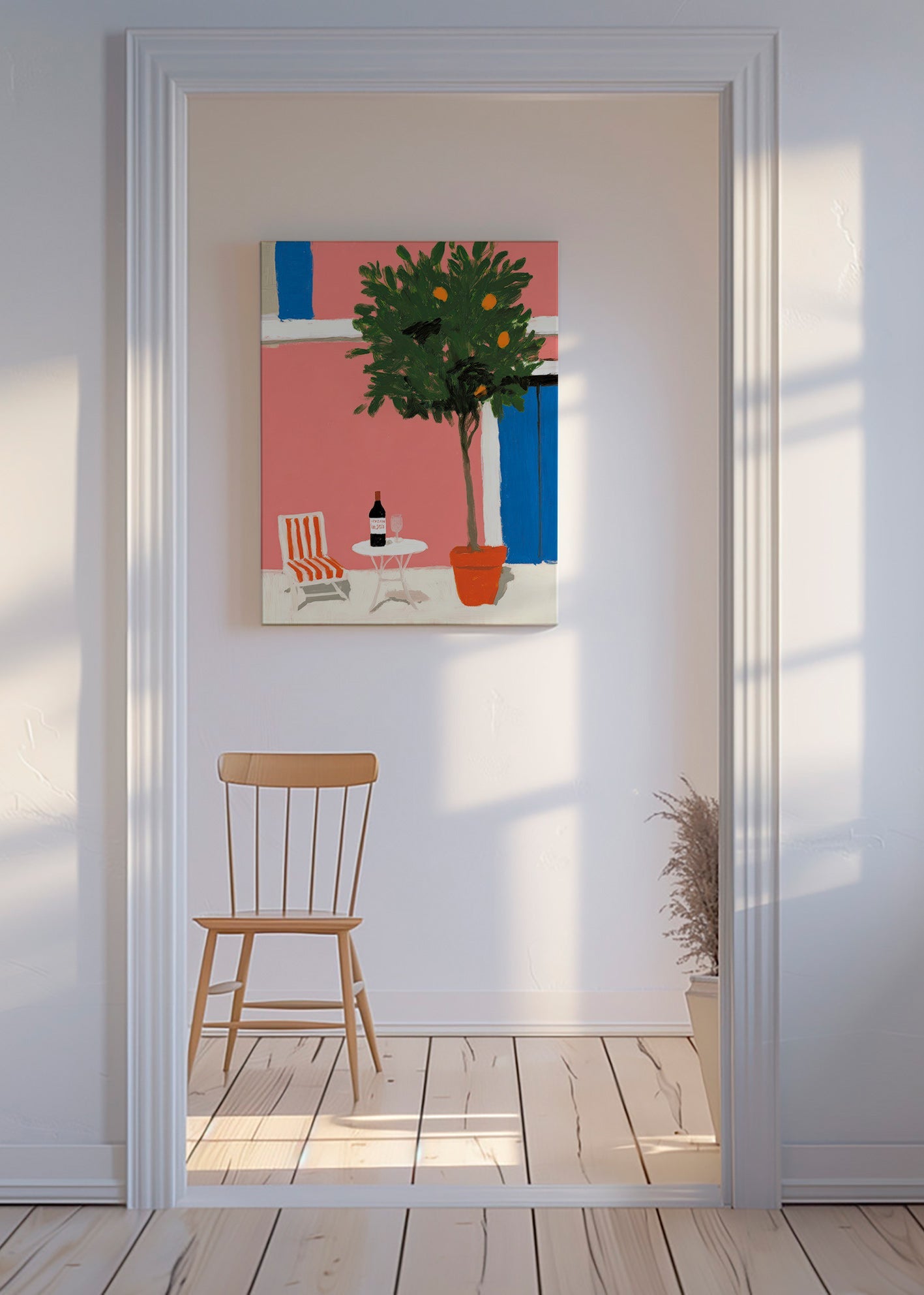 Küchenkunst mit Zitruspflanze auf Terrasse