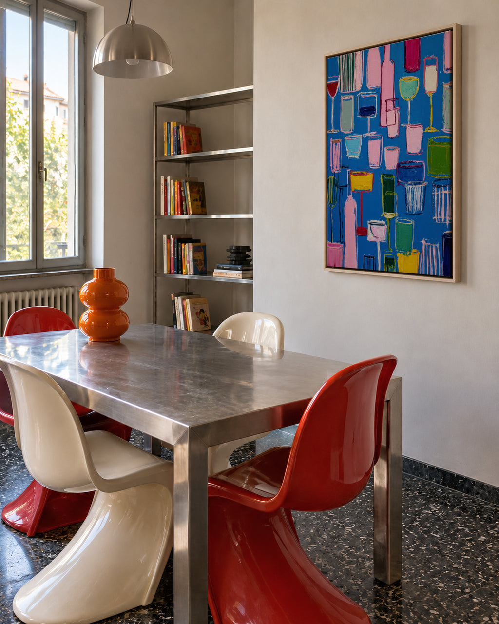 Cocktail Grid - Framed canvas in an interior