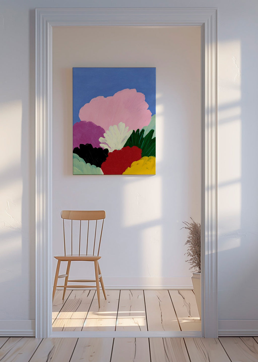 Botanischer Druck Bloomscape mit abstrakten Blumen