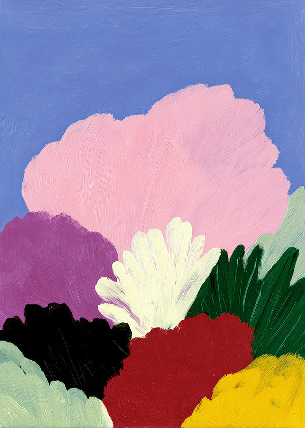 Botanischer Druck Bloomscape mit abstrakten Blumen