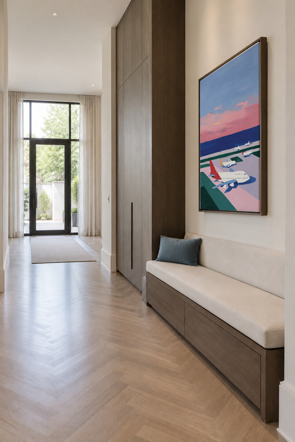 Sunset Deck - Framed canvas in an interior