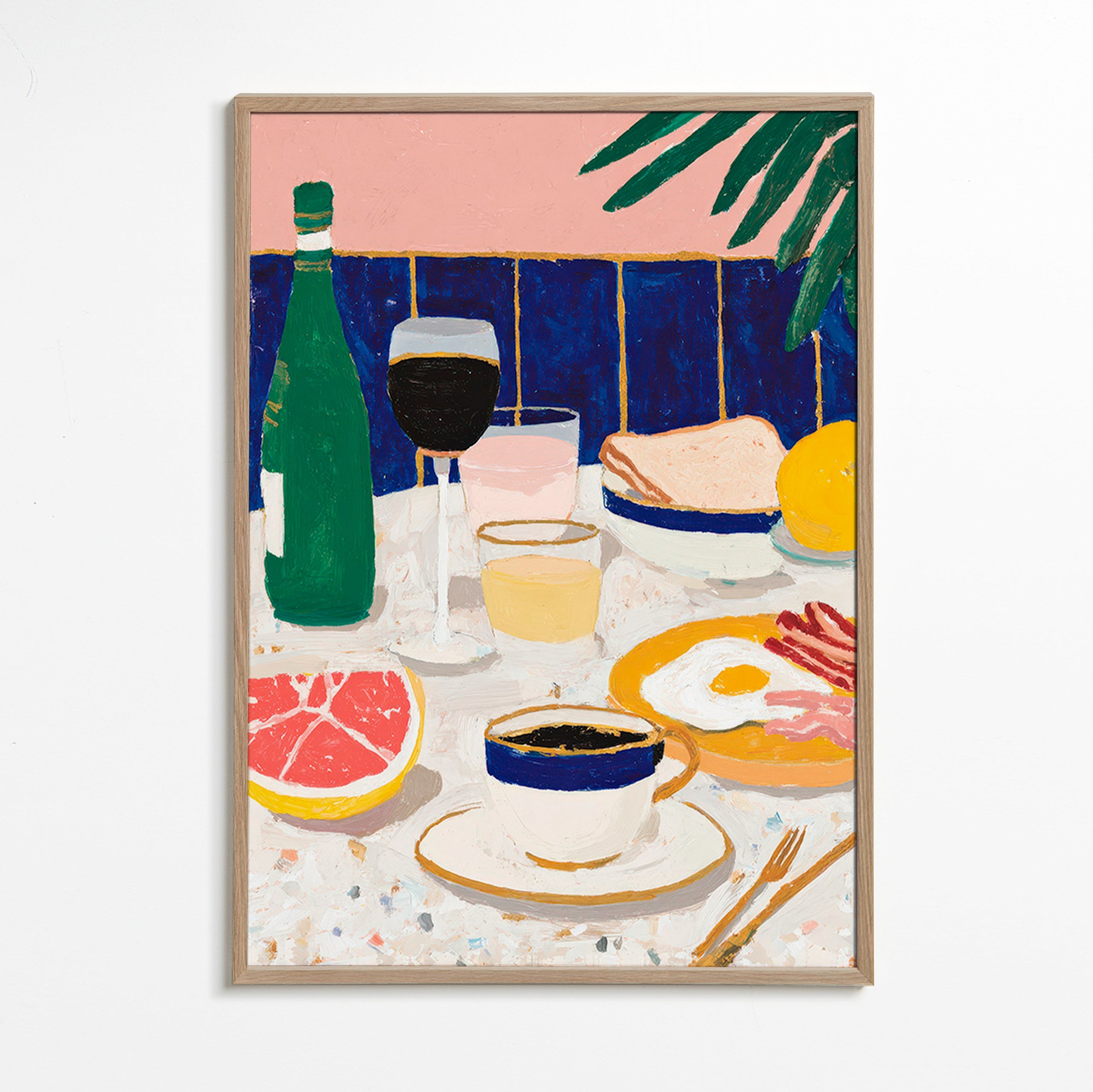 Küchenkunst: Frühstück-Stilleben mit Kaffee und Zitrus