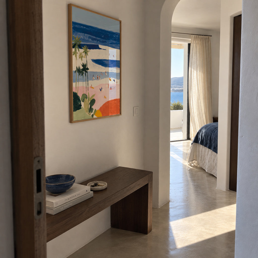 Beach Club - Framed poster in an interior