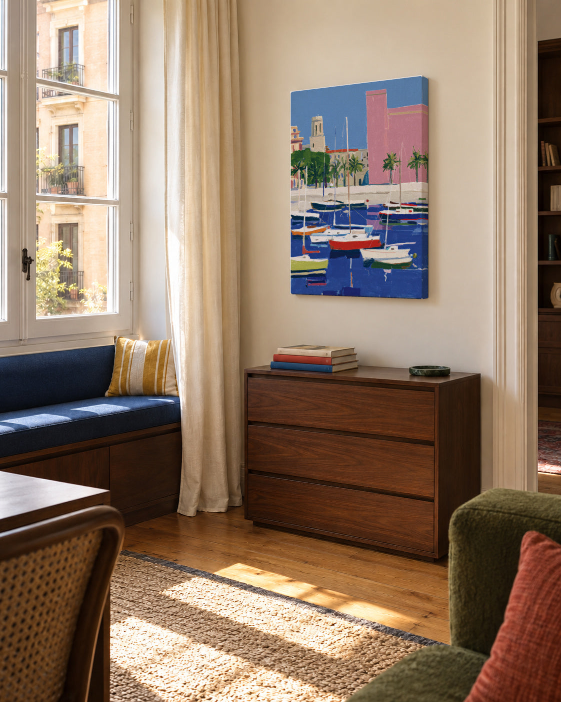 Marina Pastels - Unframed canvas in an interior