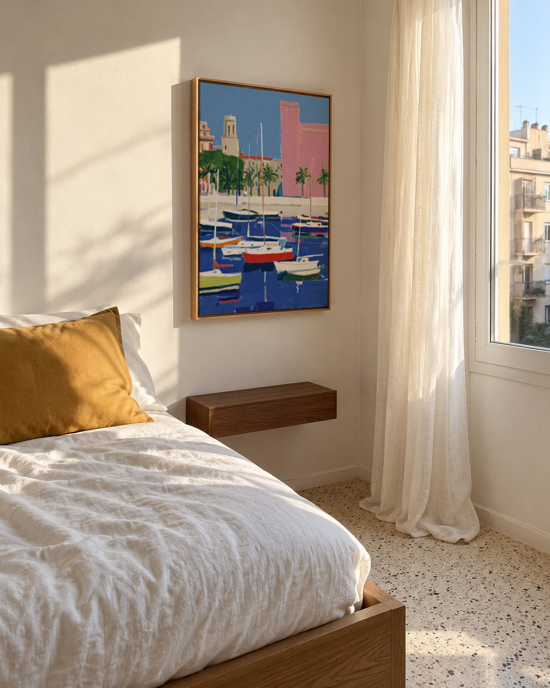 Marina Pastels - Framed canvas in an interior