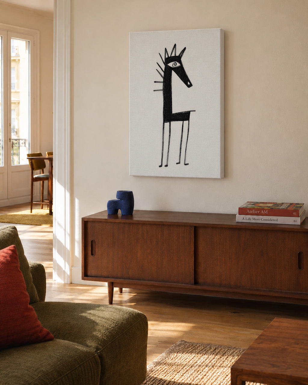 Little Creature - Unframed canvas in an interior