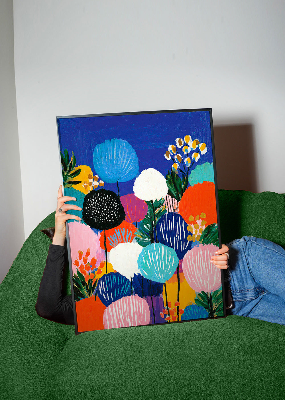 Botanischer Druck bunter Strauß
