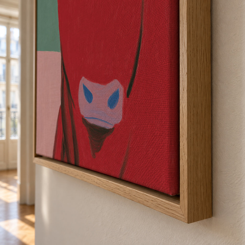 Red Bull Portrait - Framed canvas detail