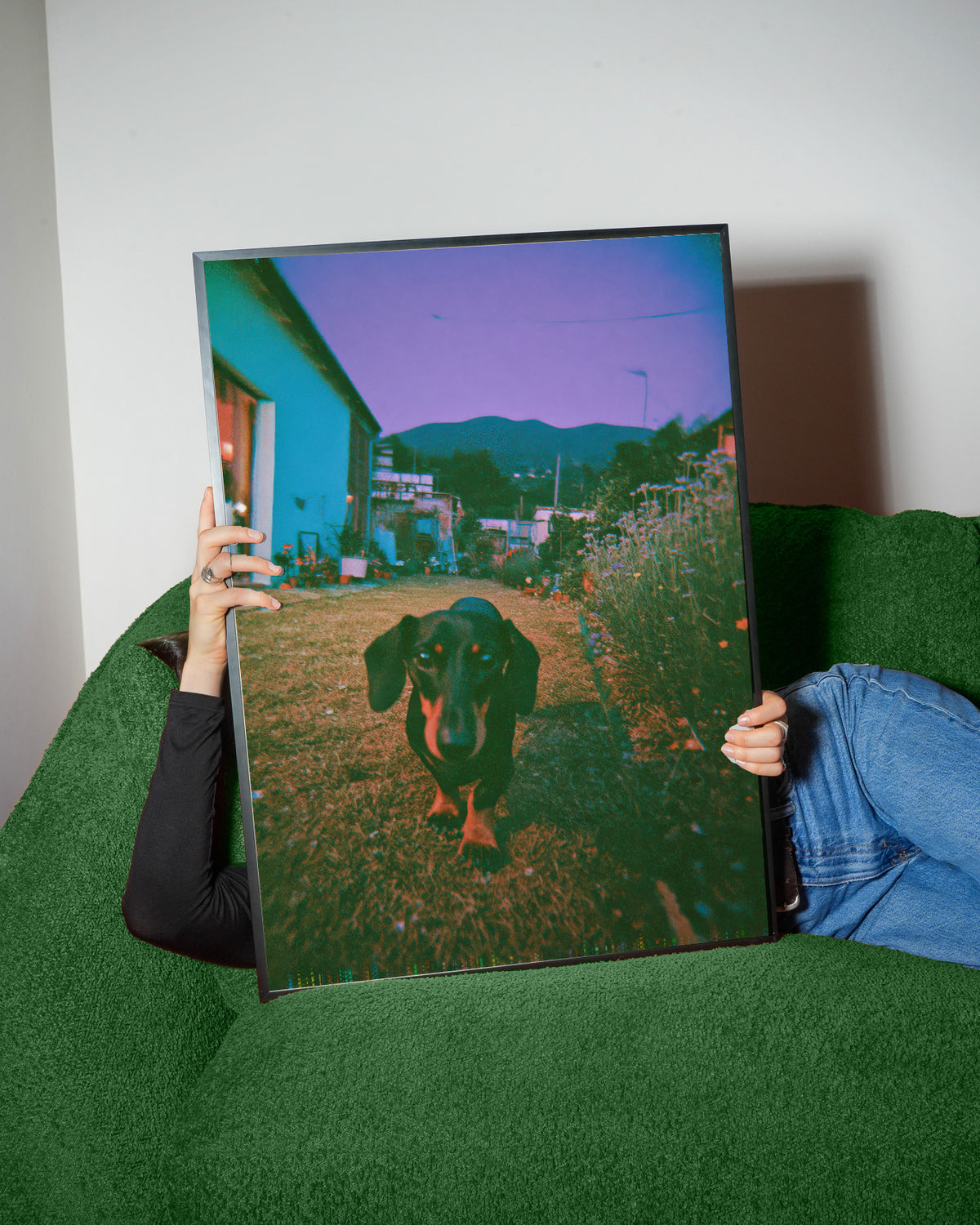 Dog at Dusk - Framed poster detail