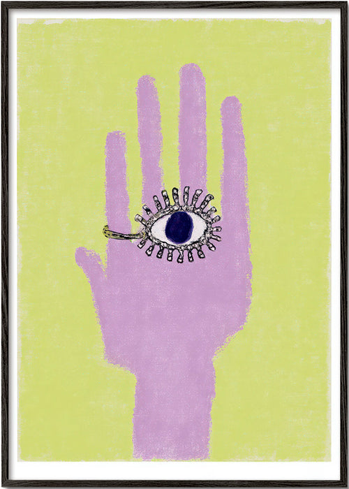 Illustration Hand mit Auge in der Handfläche