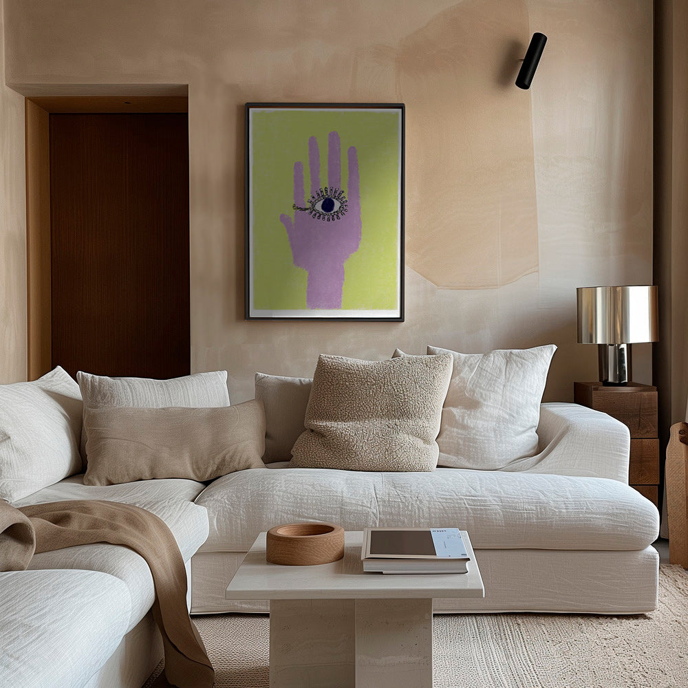 Illustration Hand mit Auge in der Handfläche