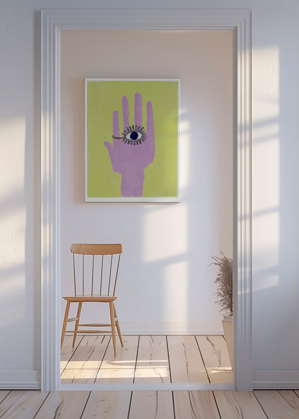 Illustration Hand mit Auge in der Handfläche