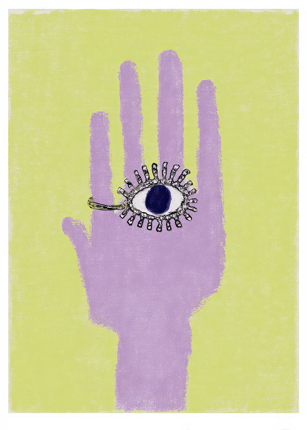 Illustration Hand mit Auge in der Handfläche