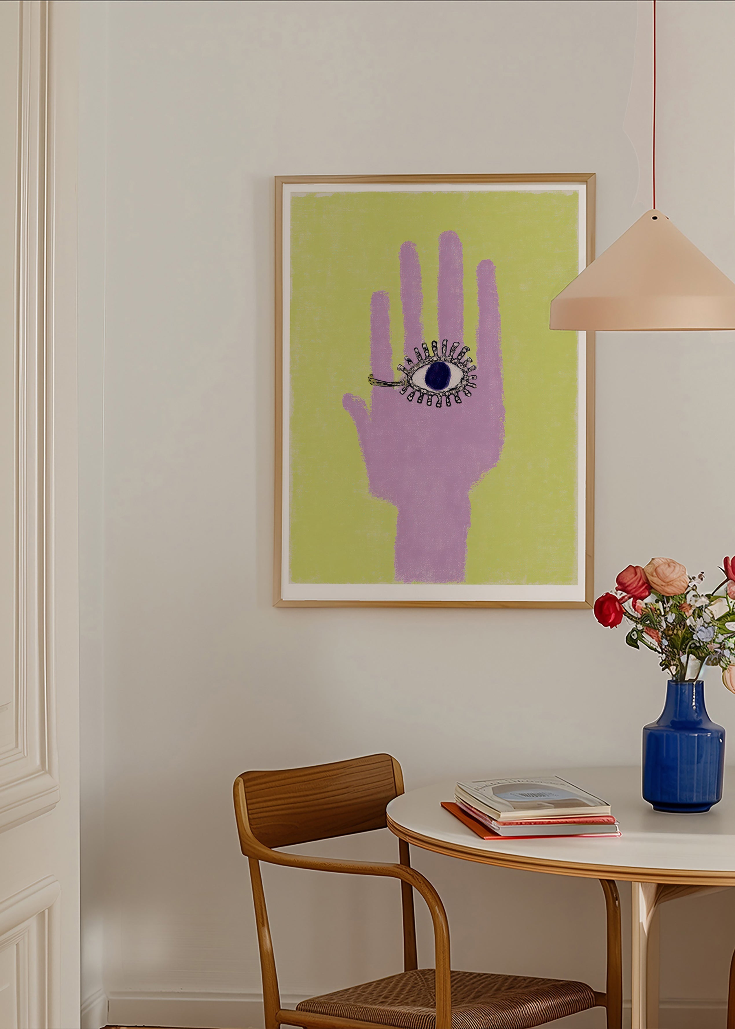Illustration Hand mit Auge in der Handfläche
