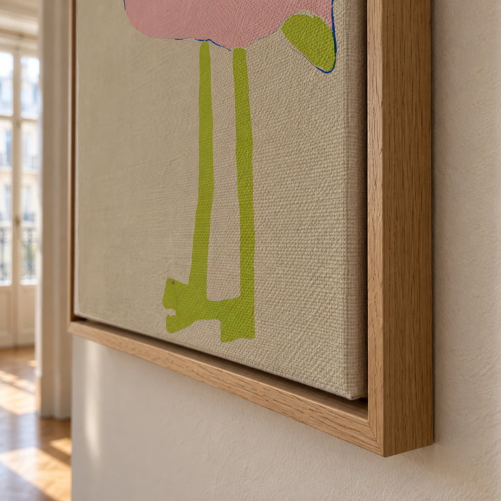 Pink Flamingo - Framed canvas detail