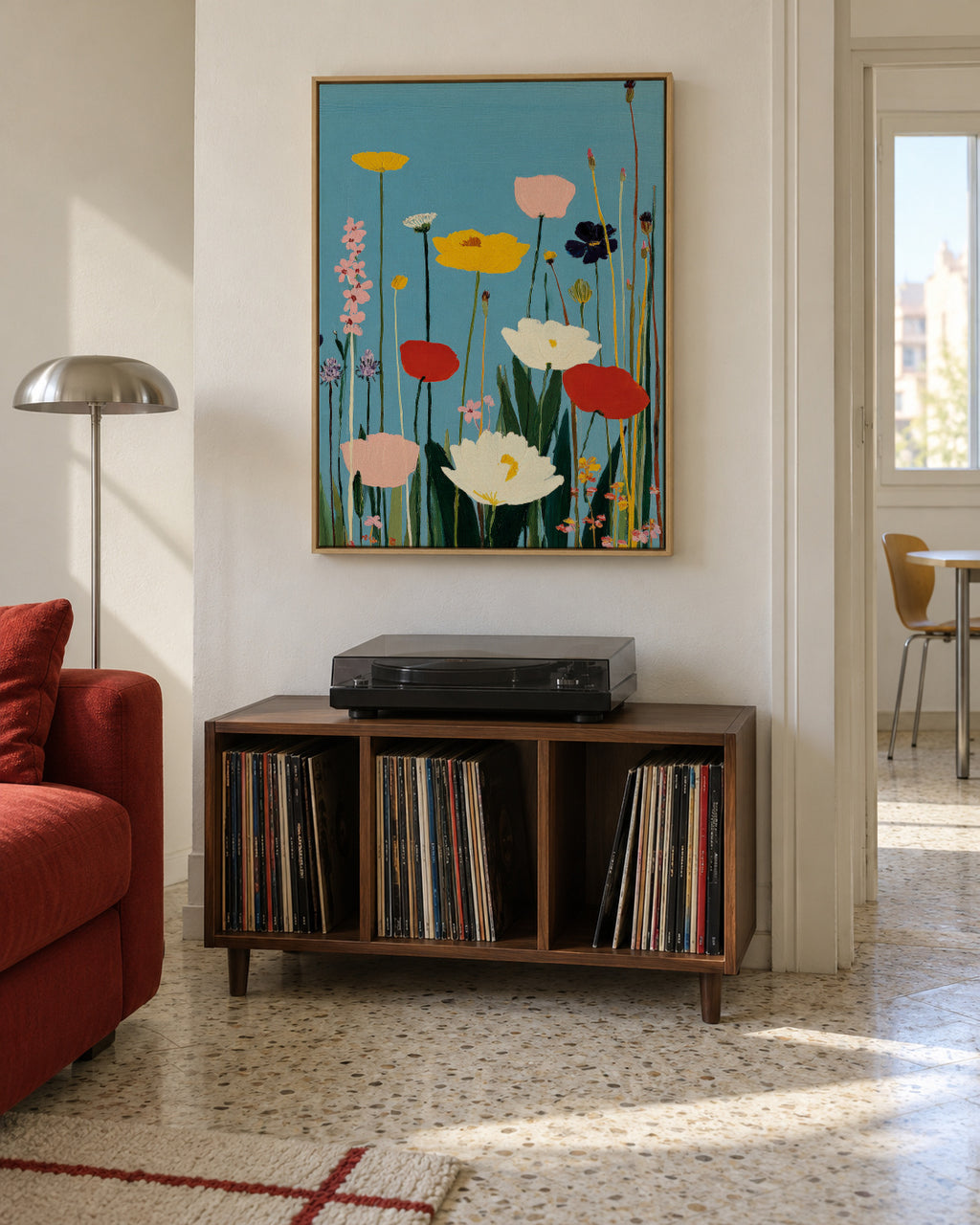 Summer Meadow - Framed canvas in an interior