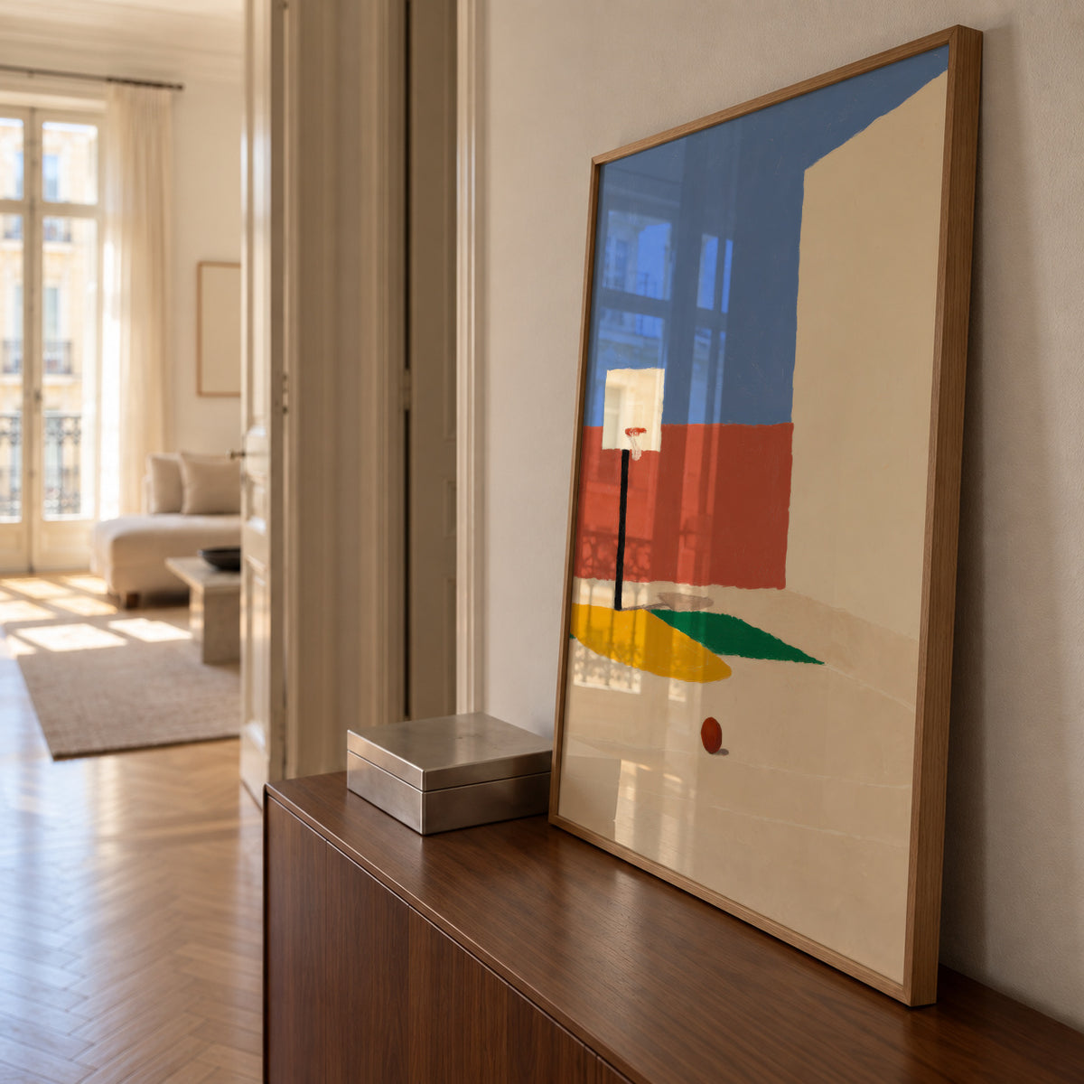 Empty Court - Framed poster in an interior