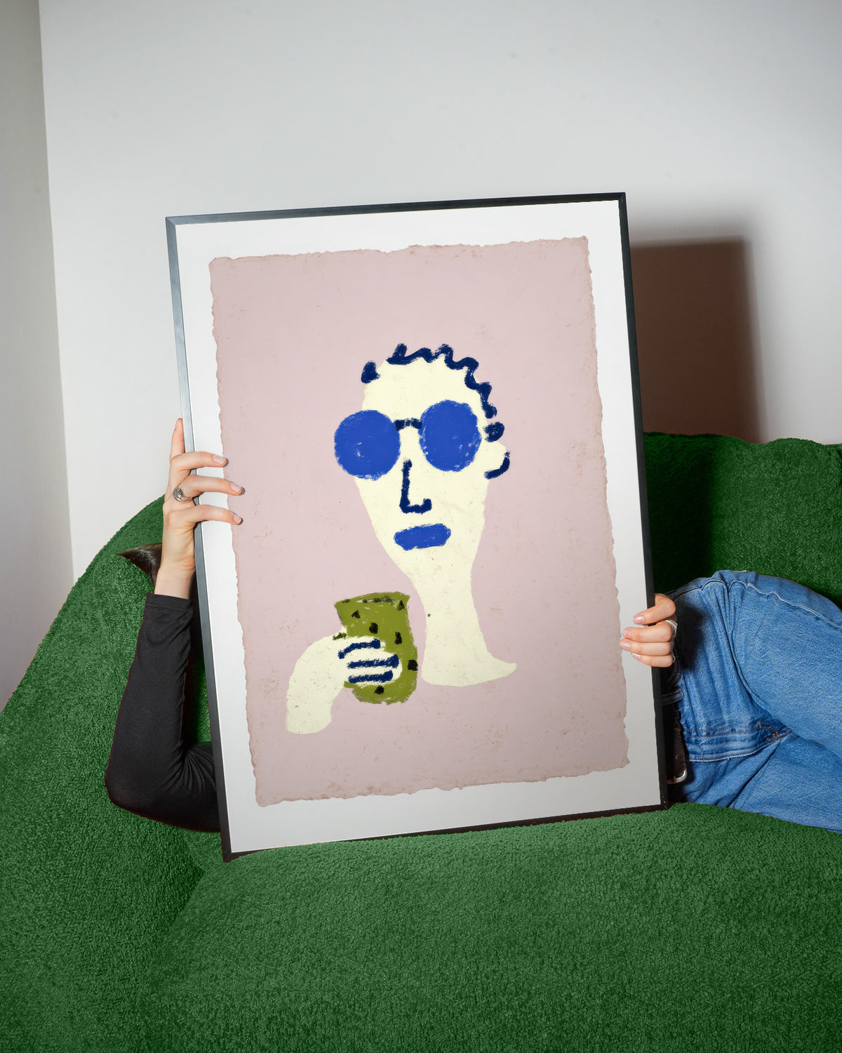 Blue Sunglasses - Framed poster detail