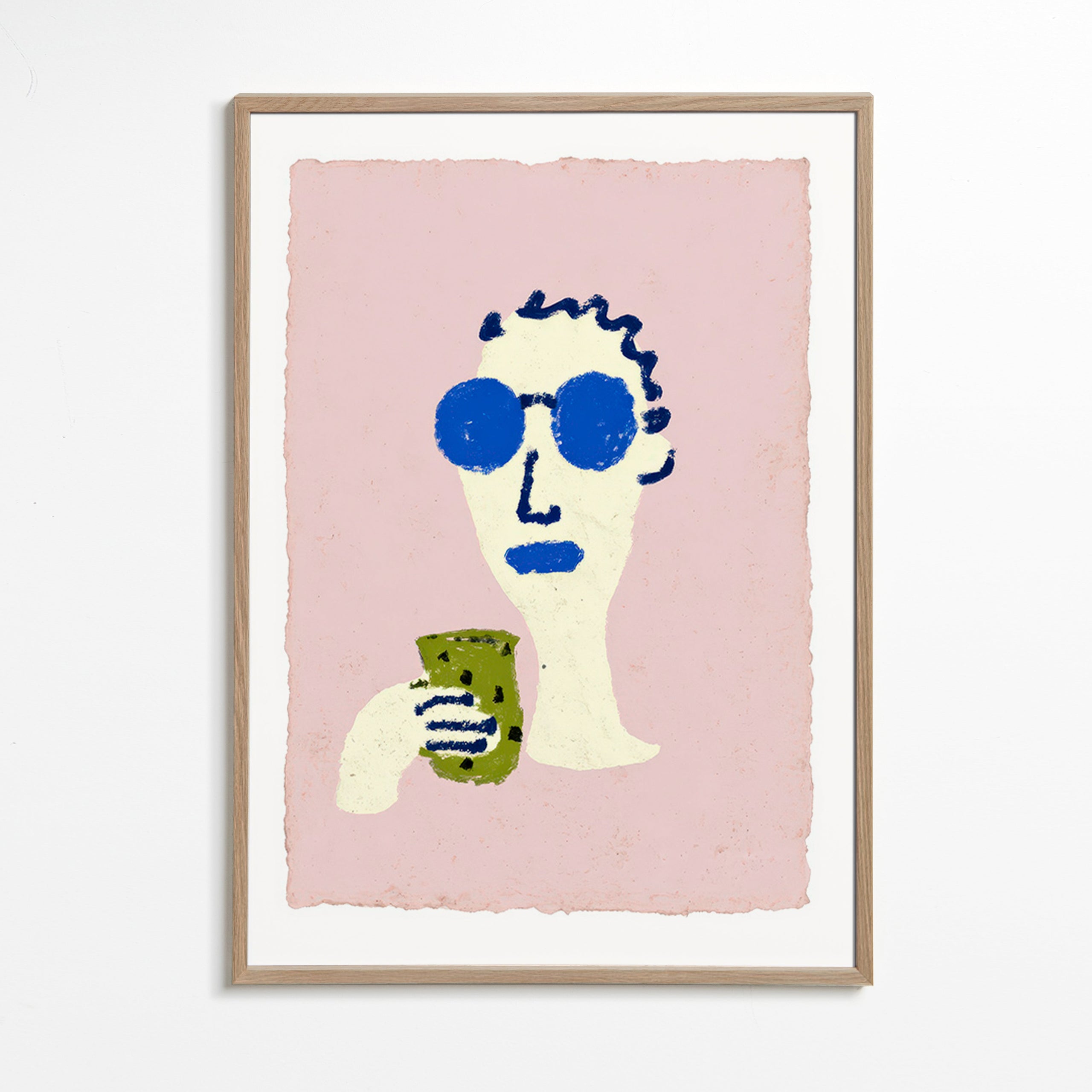 Illustration Porträt mit blauen Sonnenbrillen