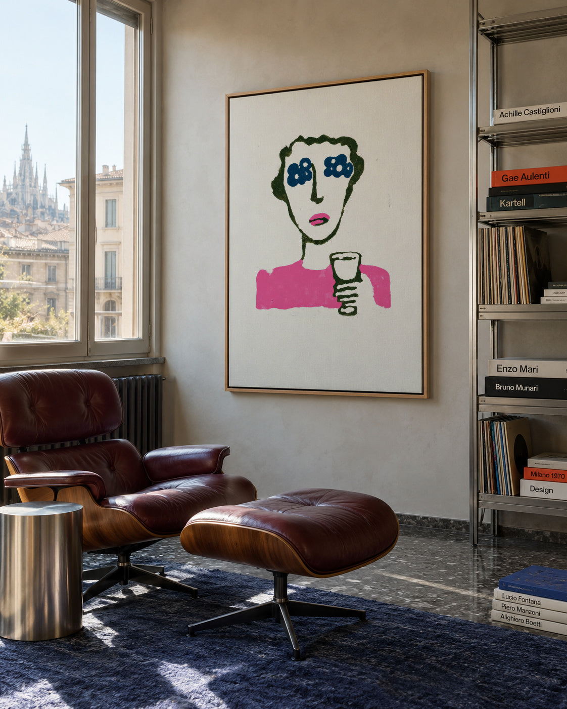 Flower Eyes - Framed canvas in an interior