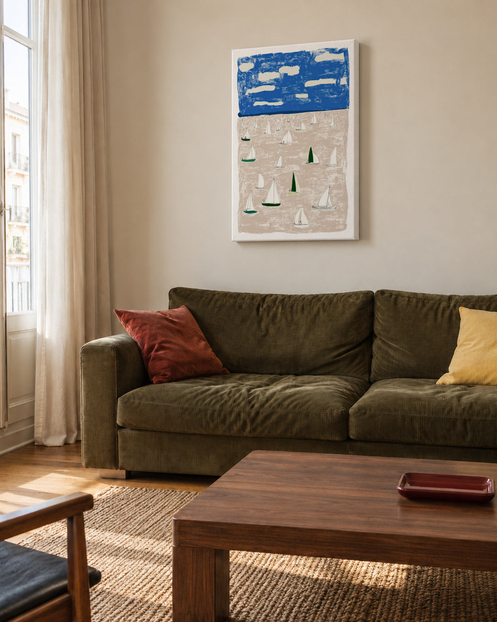 Sailing Day - Unframed canvas in an interior