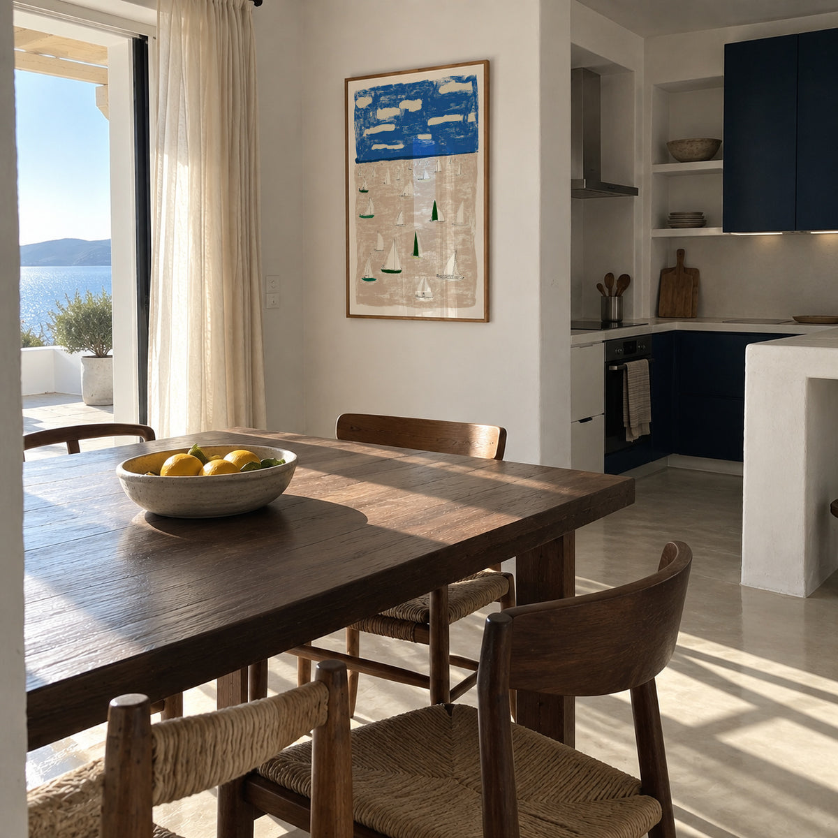Sailing Day - Framed poster in an interior
