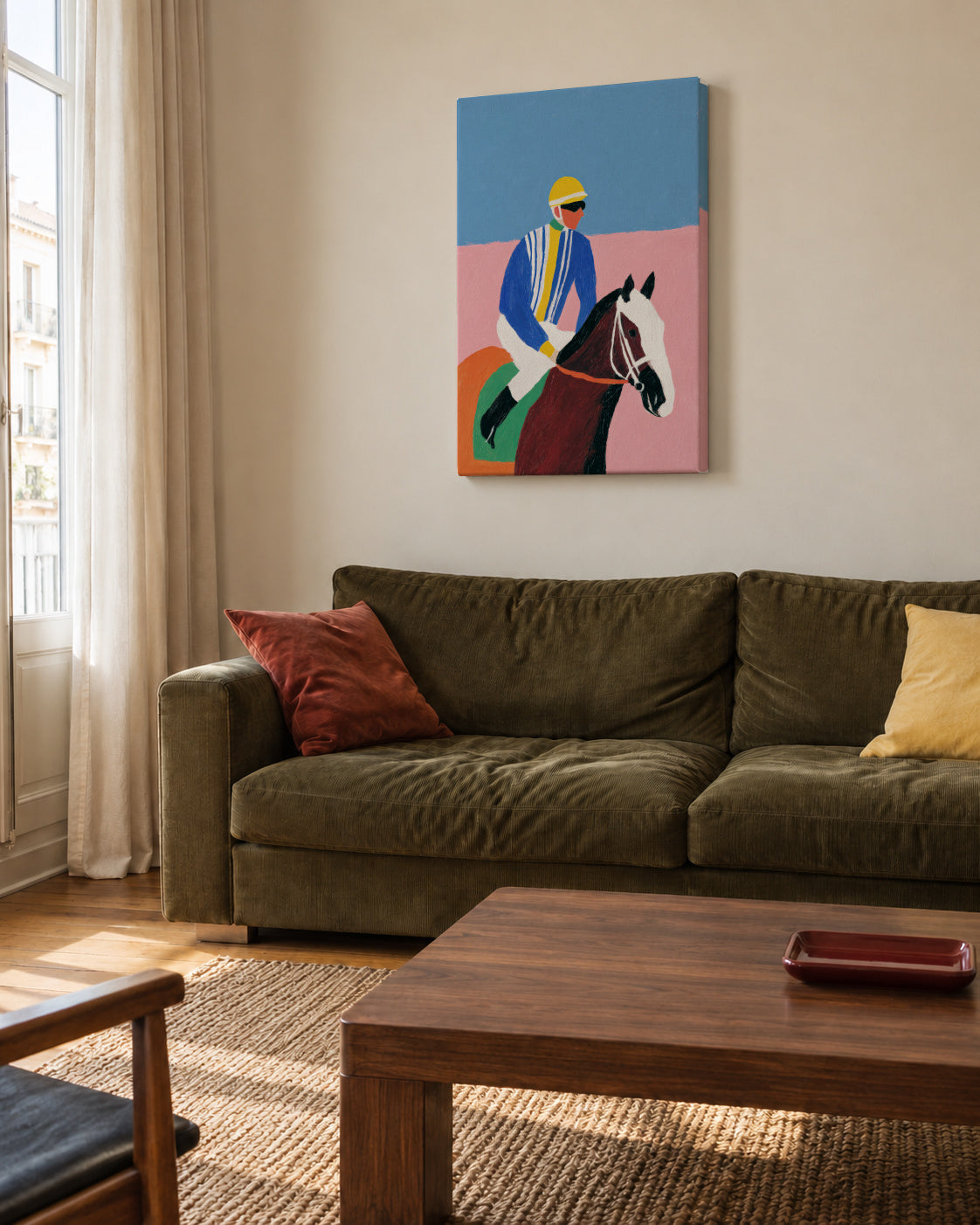 Polo Match - Unframed canvas in an interior