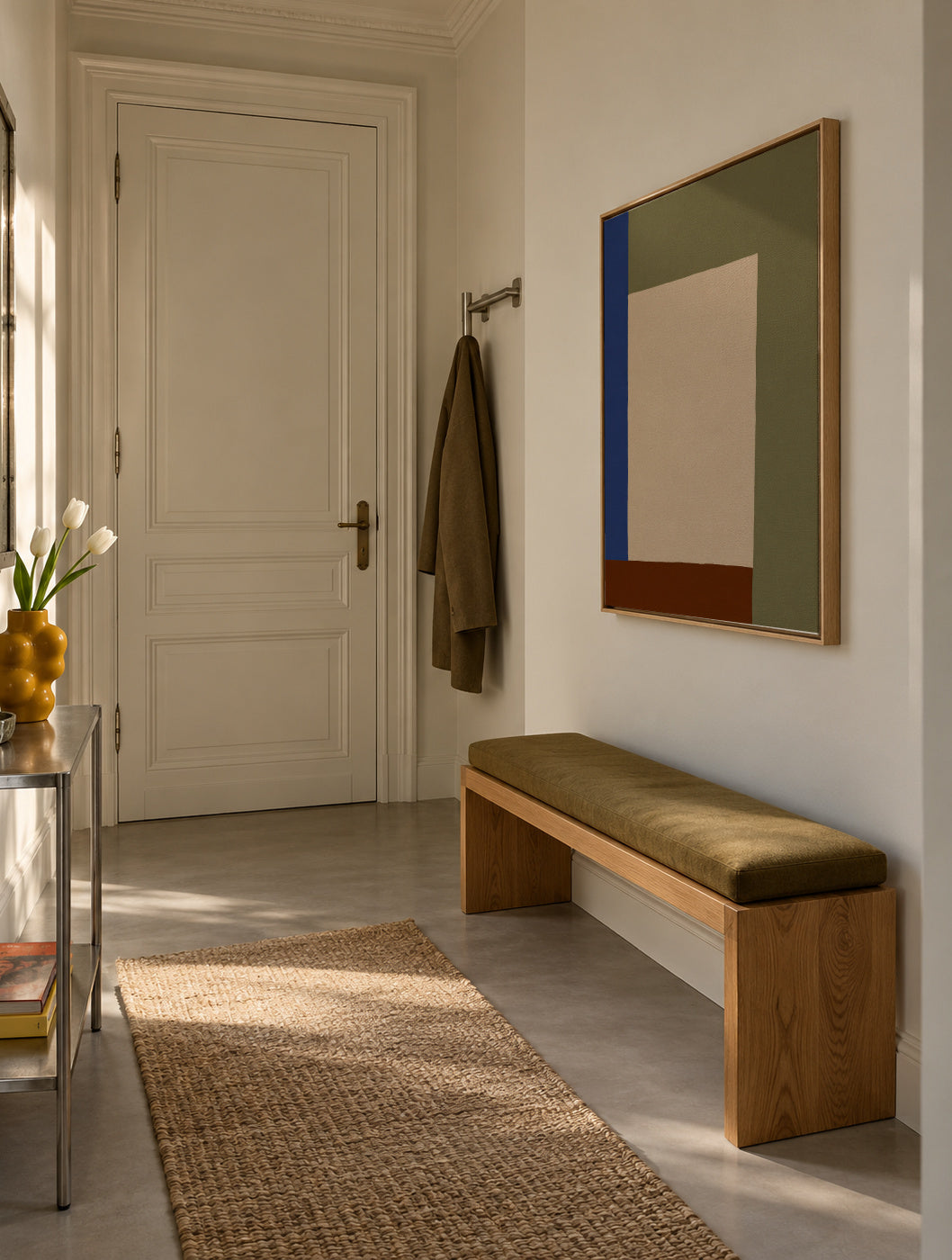 Quiet Shapes - Framed canvas in an interior
