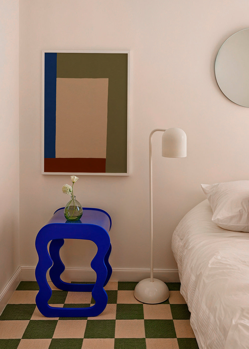 Geometrisches Bild mit beigem Rechteck