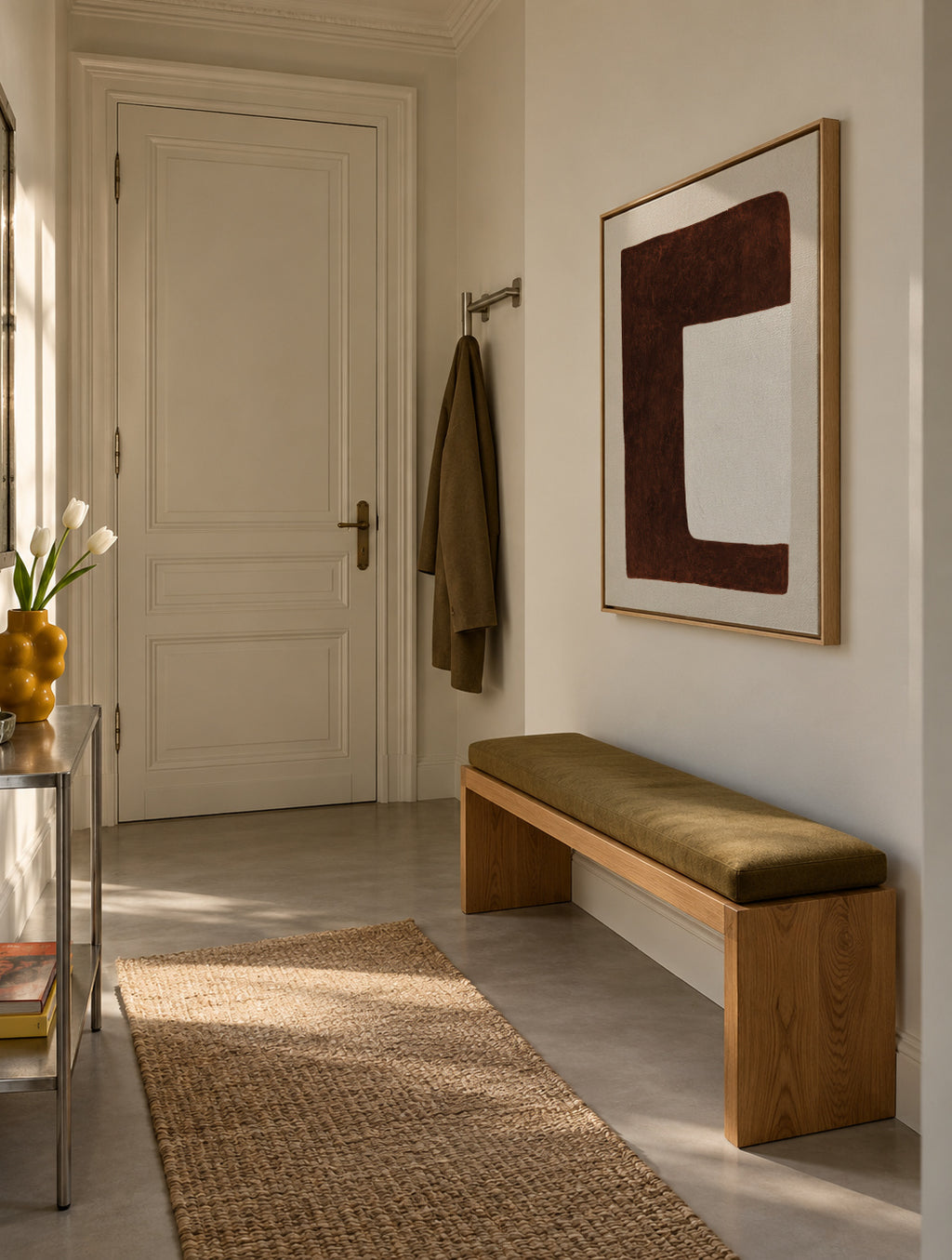 Chocolate Form - Framed canvas in an interior