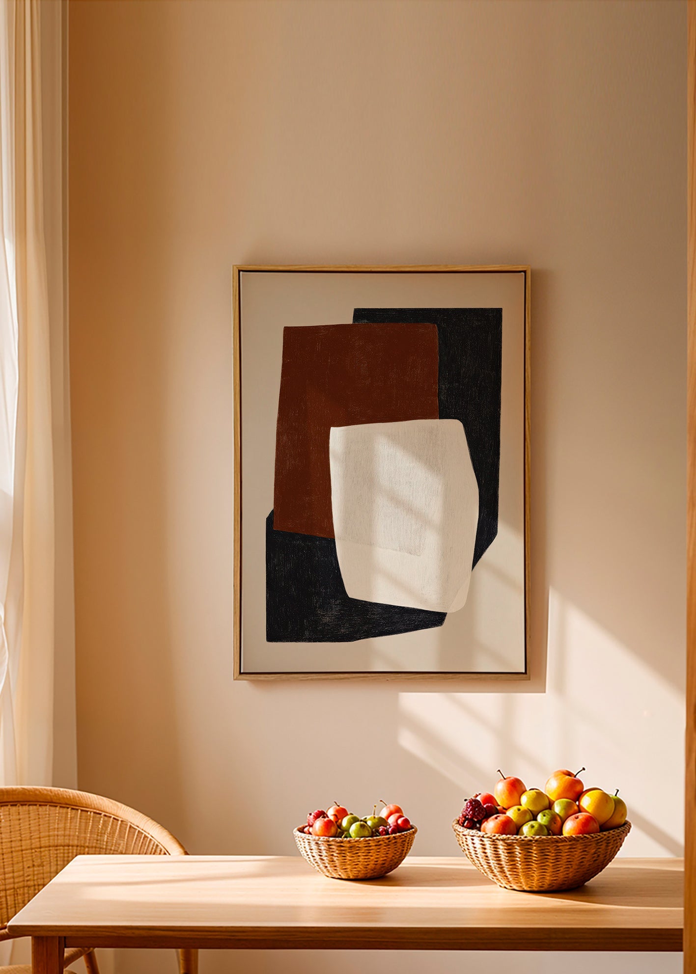 Geometrisches Bild mit geschichteten Erdtönen