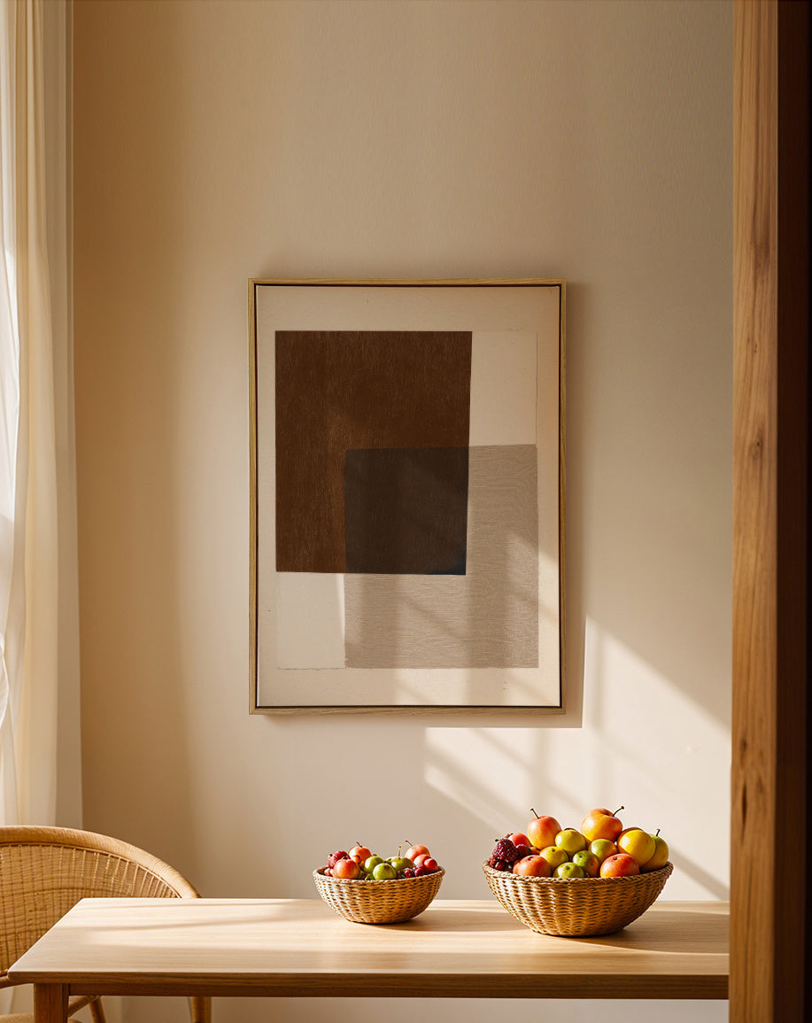 Minimal Earth - Framed canvas in an interior