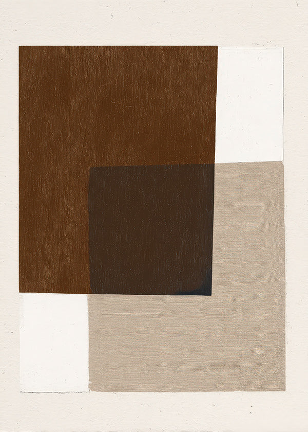 Minimalistisches Design mit erdigen überlappenden Blöcken