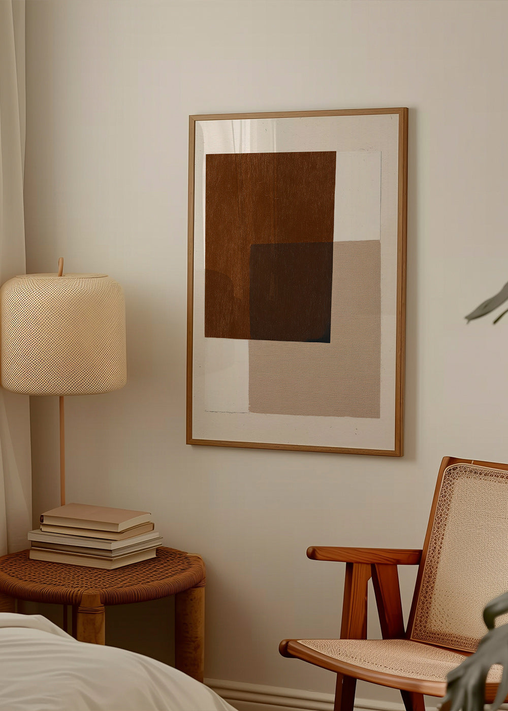 Minimalistisches Design mit erdigen überlappenden Blöcken