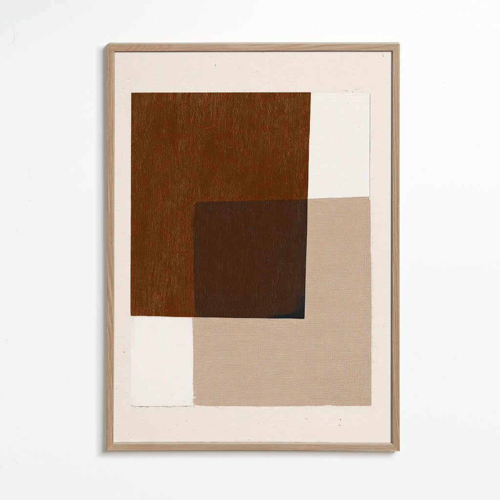 Minimalistisches Design mit erdigen überlappenden Blöcken